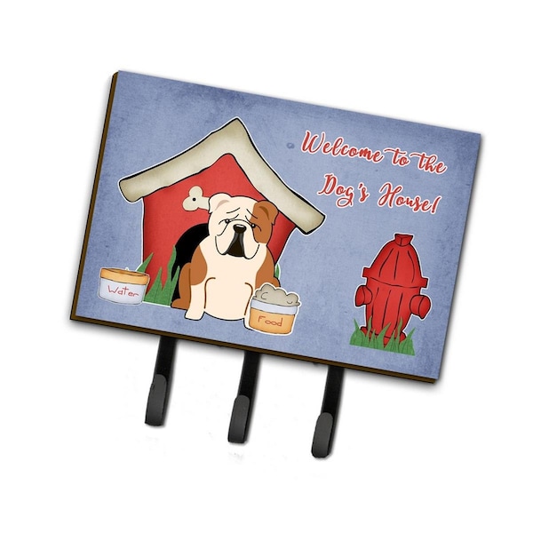 Micasa Dog House Collection English Bulldog Fawn White Leash or Key Holder MI226349 - main